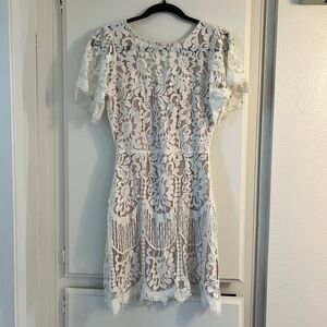 Lulu's White Lace Mini Dress